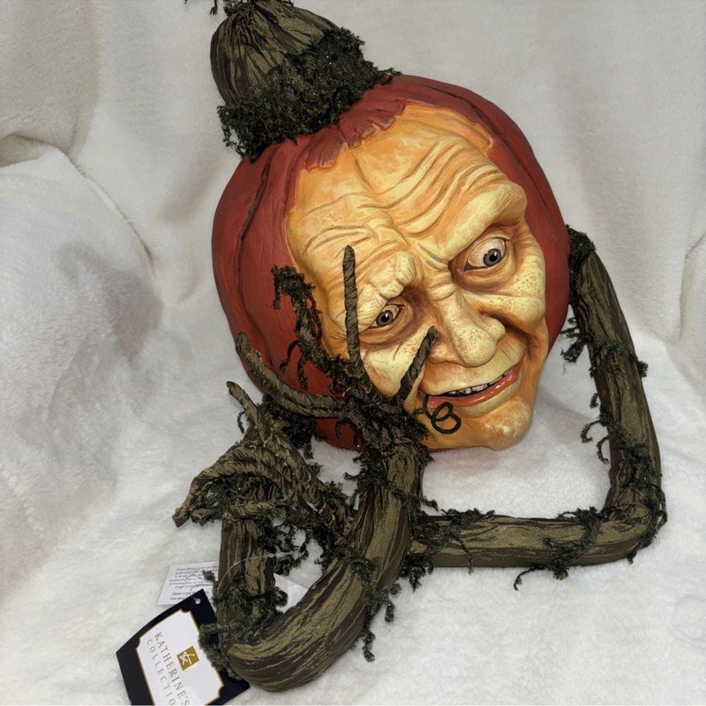 Katherine's Collection Halloween Midnight Pumpkin Face Jack O Lantern - Picture 3 of 5